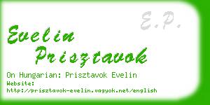 evelin prisztavok business card